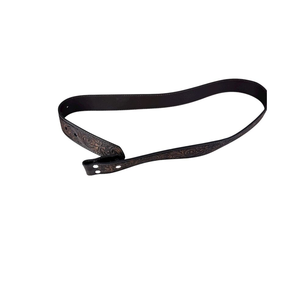 NOCONA BELT‎ BROWN EMBOSSED CROSS NO BUCKLE N3483802 Size Large